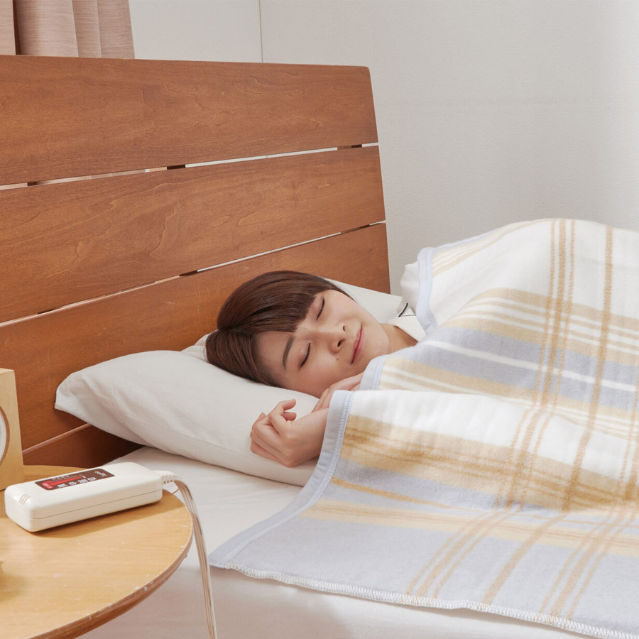 電気掛敷毛布 電気毛布 セミダブル 188×130cm 日本製 ダニ退治 室温