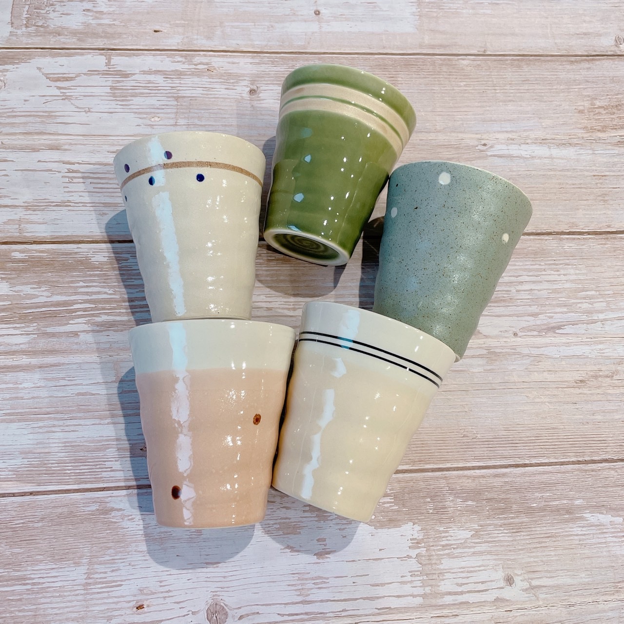 Zen -禅- フリーカップ 小粋 5個セット 日本製 美濃焼 パステルカラー