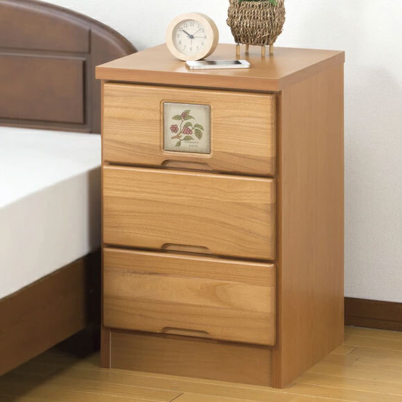 美品】天然木チェスト3段