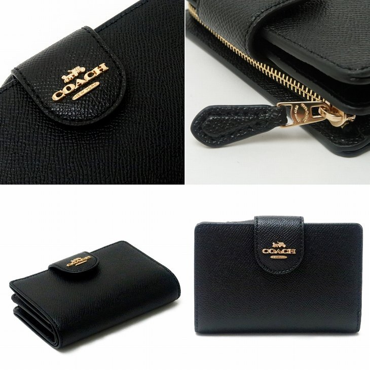 コーチ COACH 財布 二つ折り財布 レディース ロゴ ブラック 黒 6390