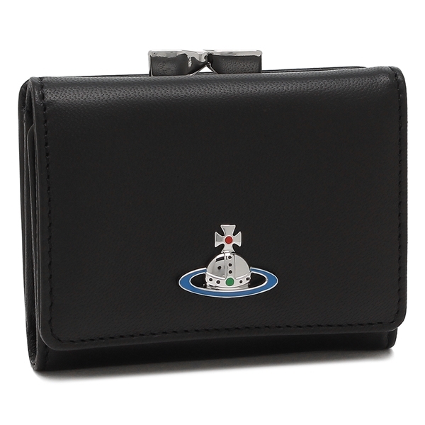 ヴィヴィアンウエストウッド 三つ折り財布 ナッパ ミニ財布 ブラック