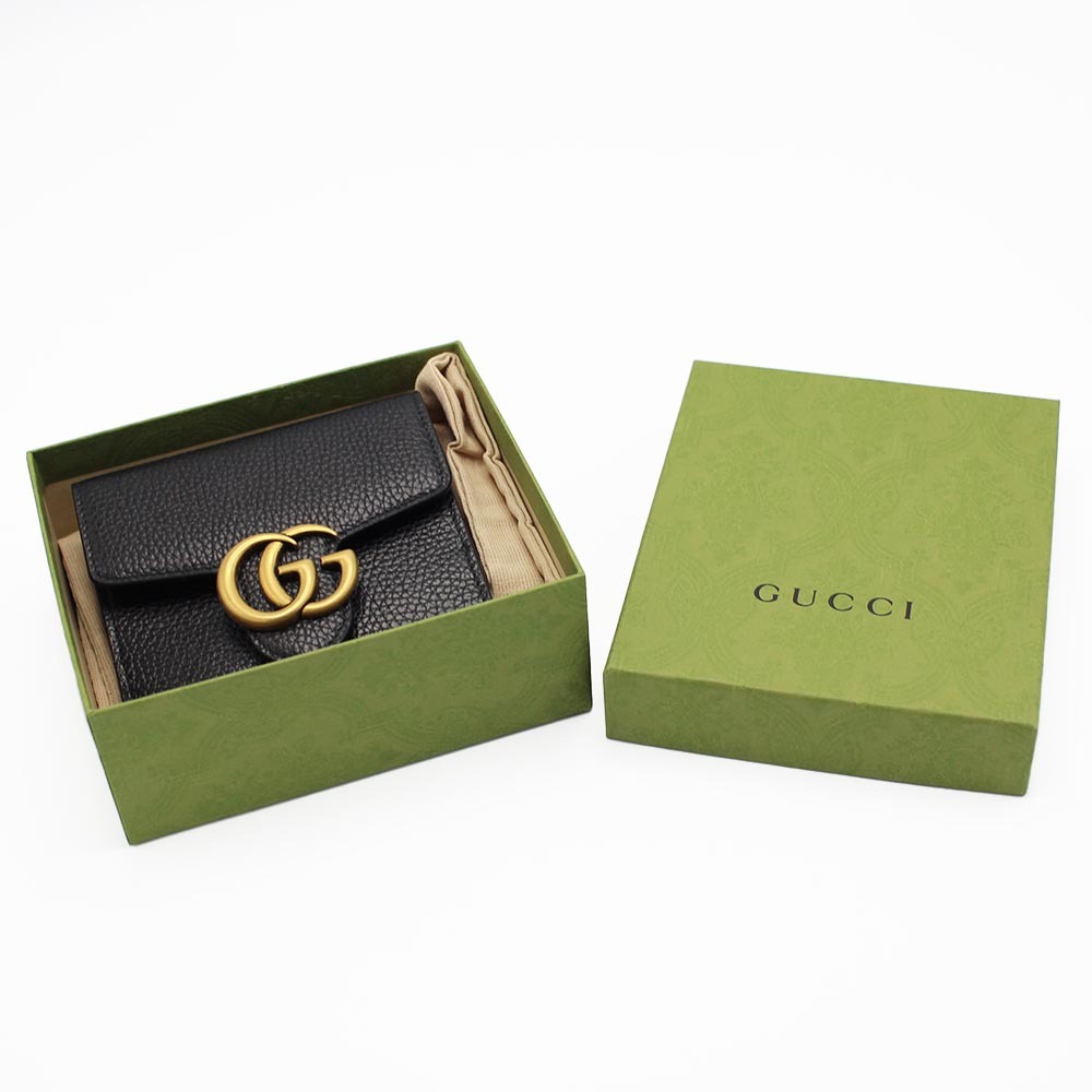 グッチ GUCCI 二つ折り財布 782749 A7M0T 1000 ブラック GG マーモント