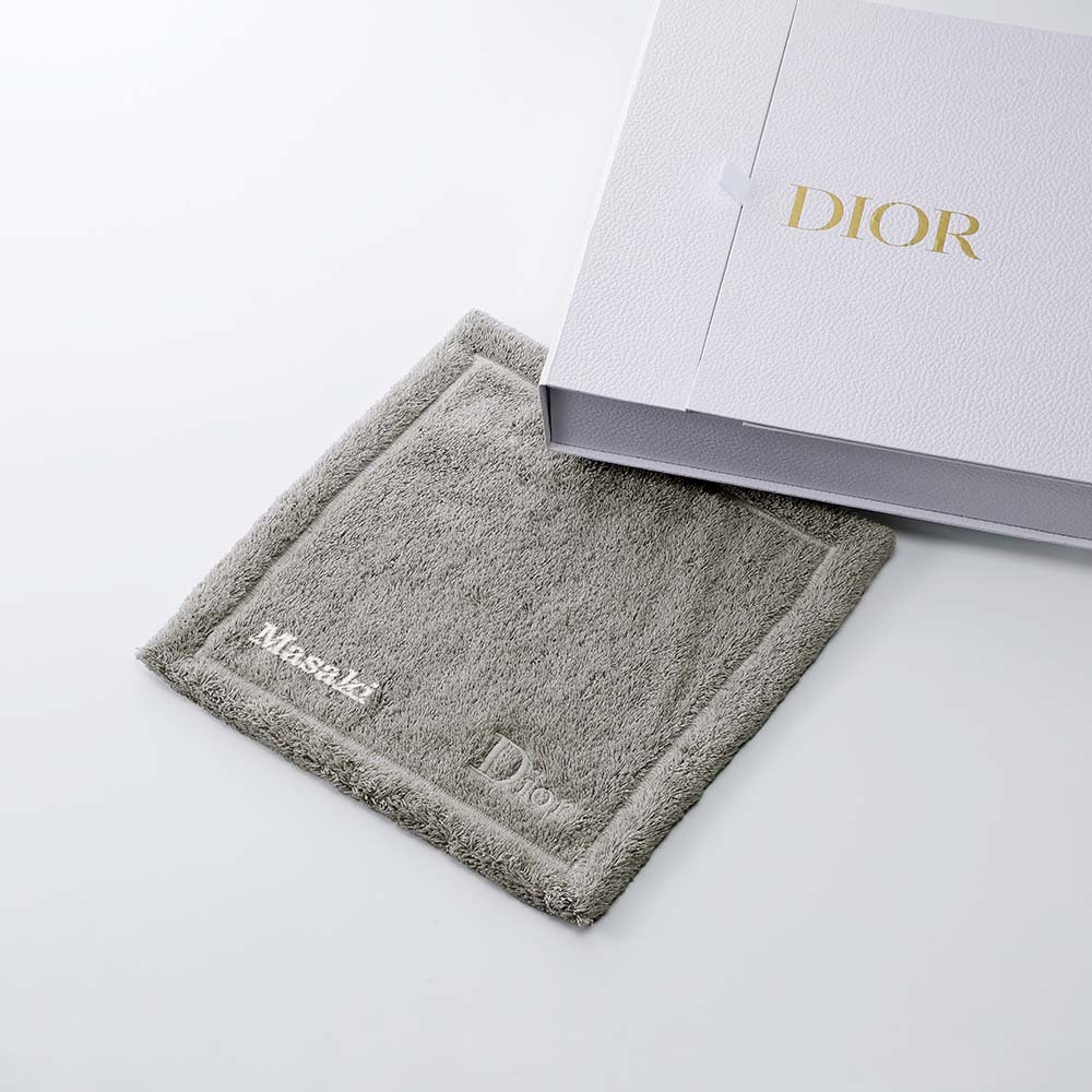 Dior ディオール ウォッシュクロス グレー 30cm 名入れ代込み タオル