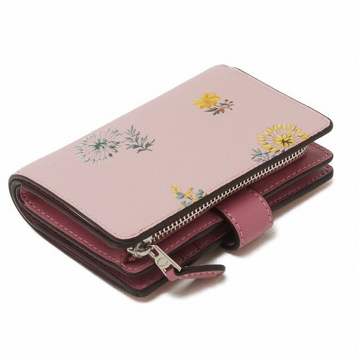 コーチ COACH 財布 レディース 二つ折り財布 レザー フローラル 花柄