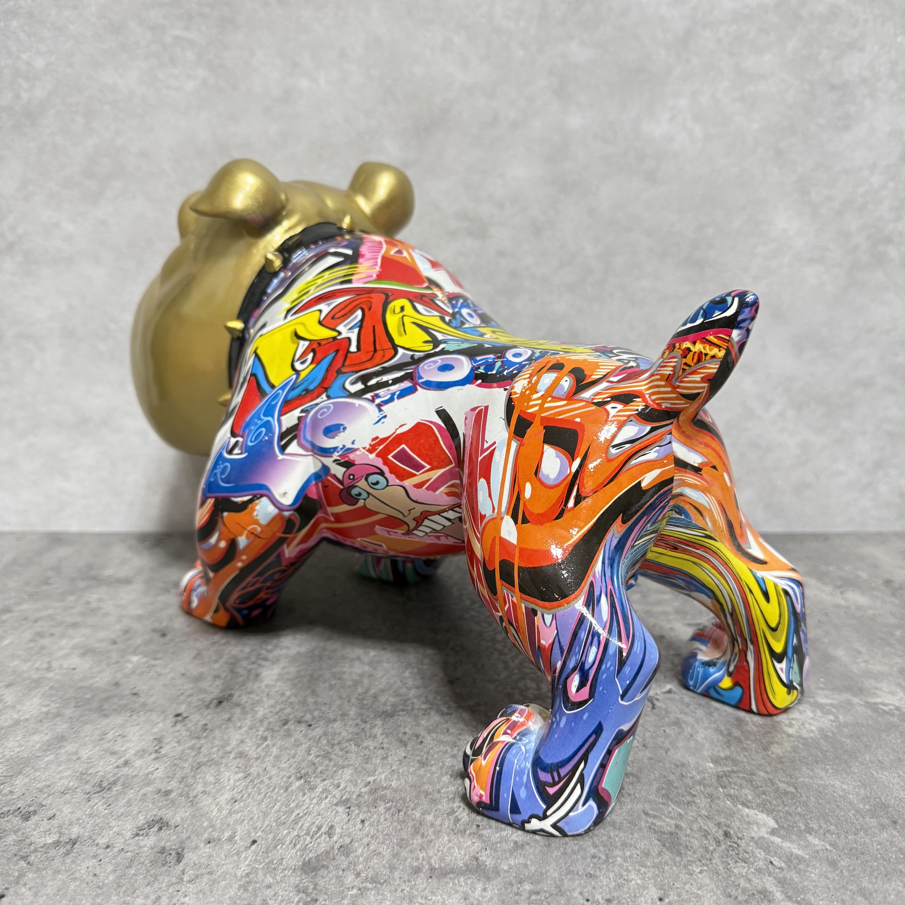 犬の置物 ポップアニマルB 高さ22cm 金色 縁起物 ゴールド かわいい