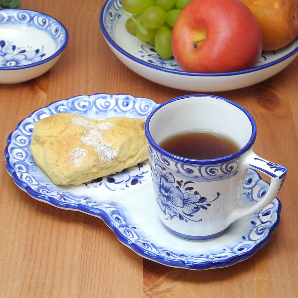 ポルトガル製 陶器 大きめ マグカップ アズレージョ 白地 食器 青