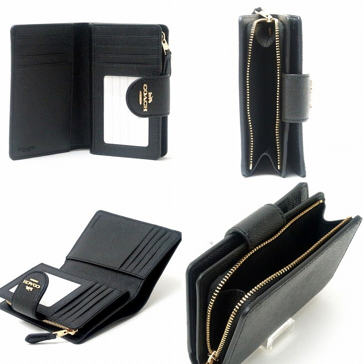 コーチ COACH 財布 二つ折り財布 レディース ロゴ ブラック 黒 6390