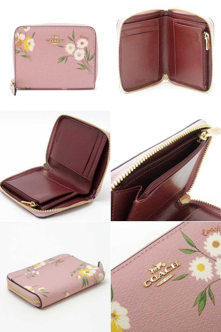コーチ 財布 COACH 二つ折り 財布 レディース 花柄 ピンク 73017IMORP