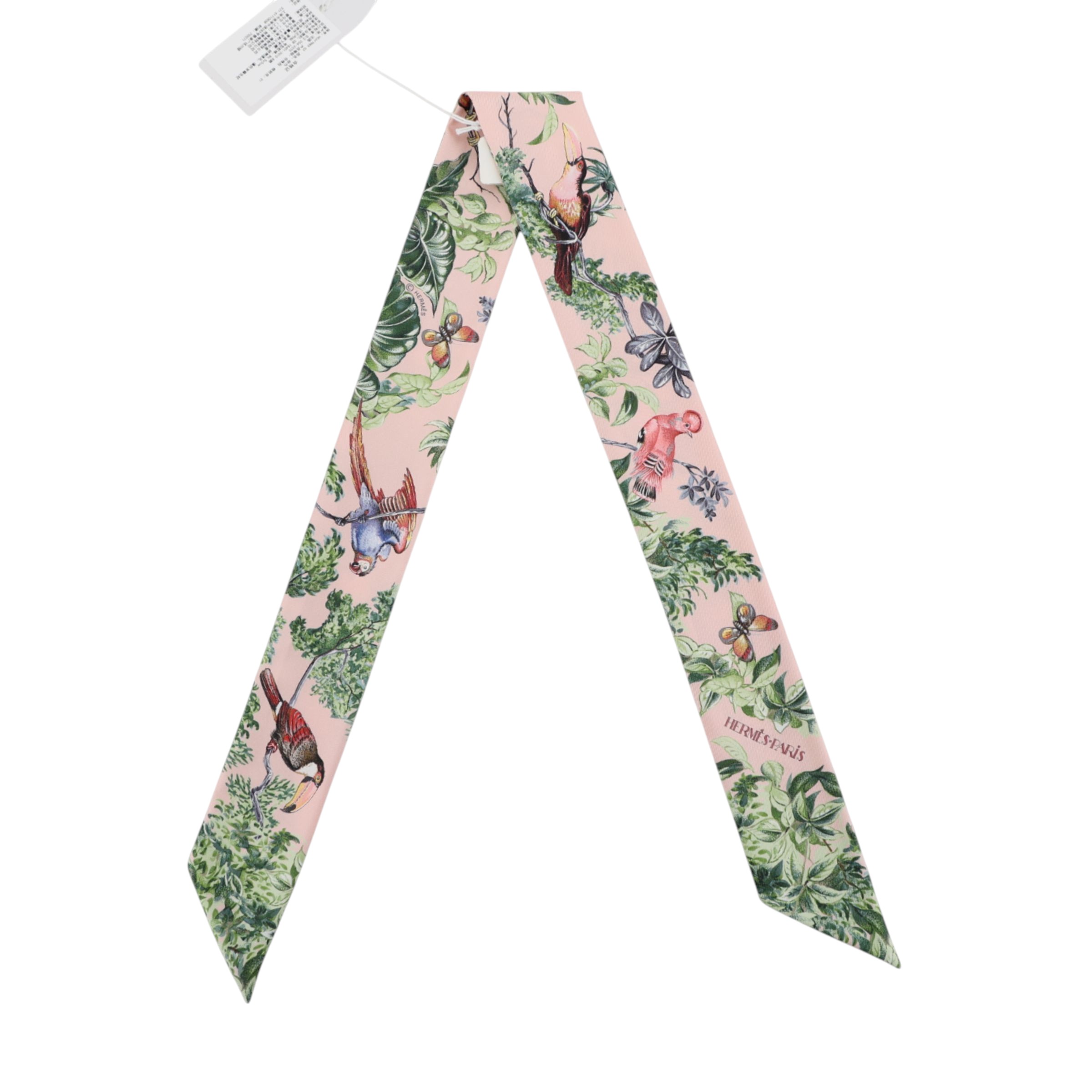 ランク N 新品 HERMÈS エルメス ツイリー 赤道直下 グリーン ピンク