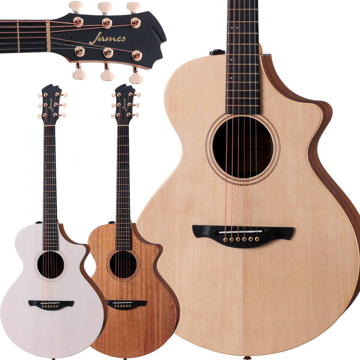 James J-300CII サテンナチュラル エレアコ 生音エフェクト トップ単板