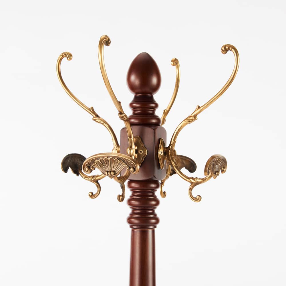 美品真鍮 大理石 コートハンガーラック イタリアポールハンガー IU06