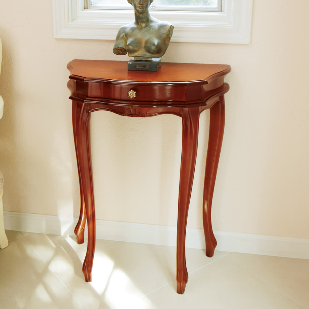 値下カリモク アンティーク調 猫脚 コンソールテーブル ブナ材