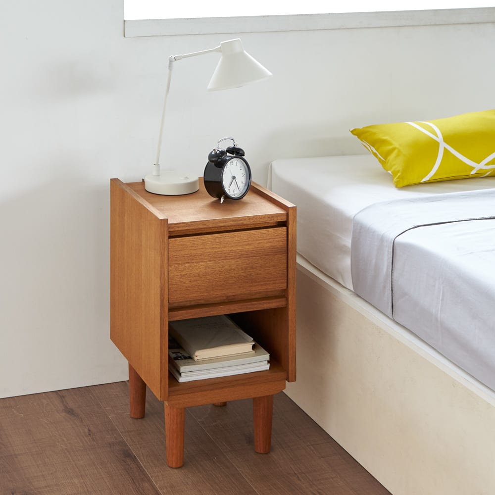 サイドテーブル 北欧家具 チーク材 キャビネット チェスト ナチュラル