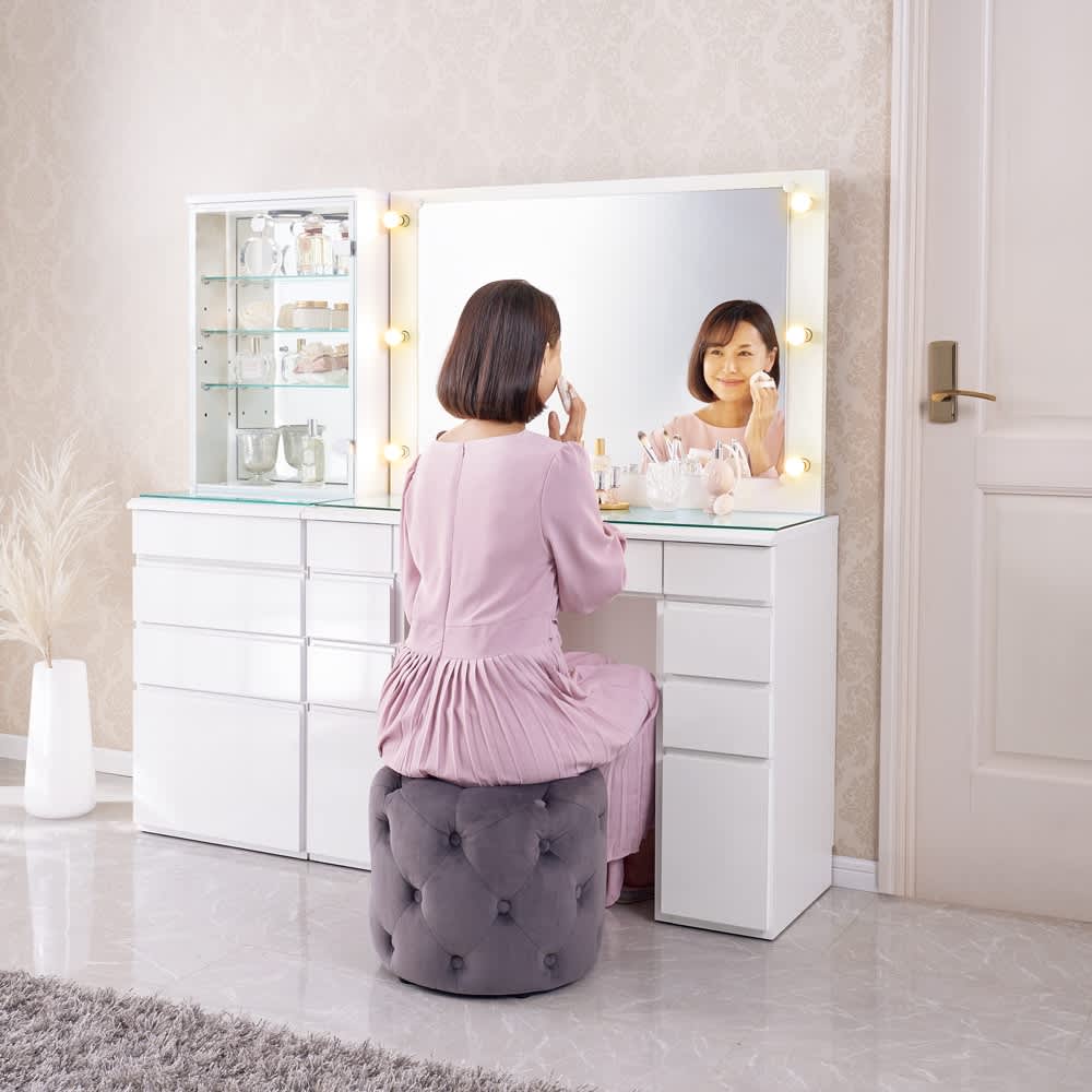 LEDライト付き 楽屋ドレッサーシリーズ ドレッサー 幅78.5cm 通販