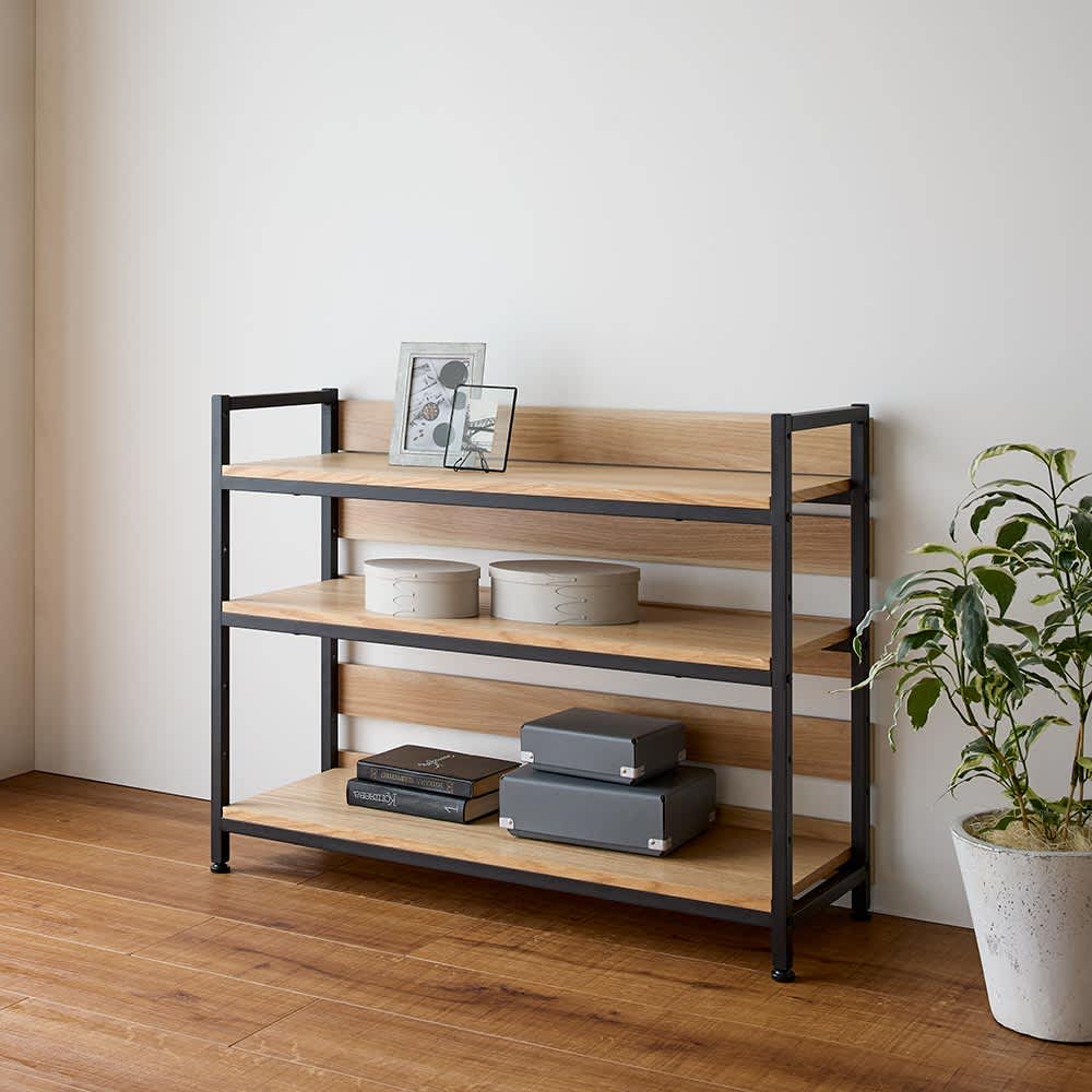 オーク棚板ディスプレイシェルフ 幅91cm高さ85cm 通販 - ディノス