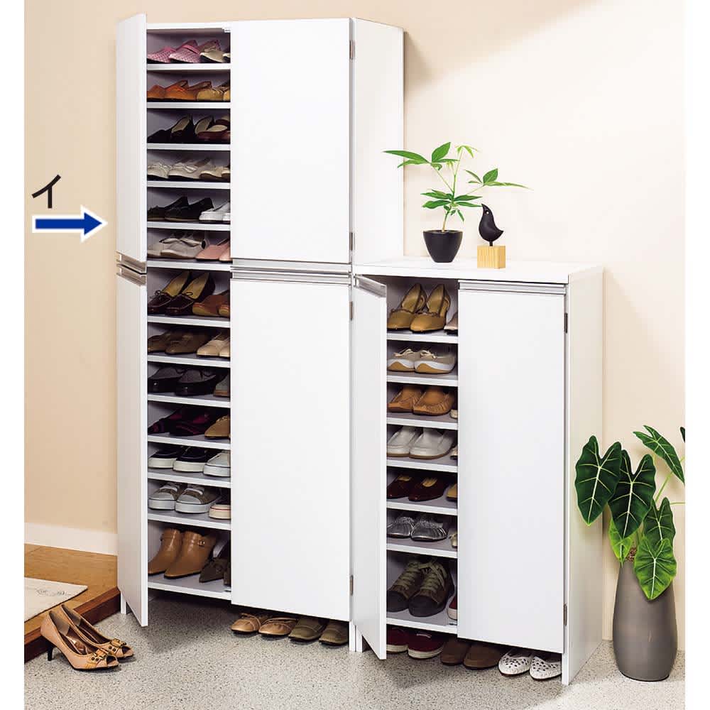 奥行ゆったりシンプルラインシューズボックス ハイタイプ（高さ180cm