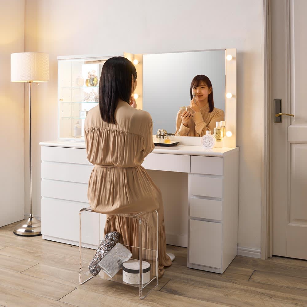 NEWモデル‐LEDライト付きドレッサーシリーズ ドレッサー 幅78.5cm 通販