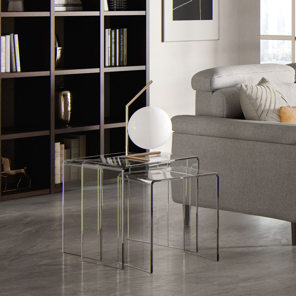 Gel/ジェル アクリルネストテーブル 3台セット 通販 - ディノス