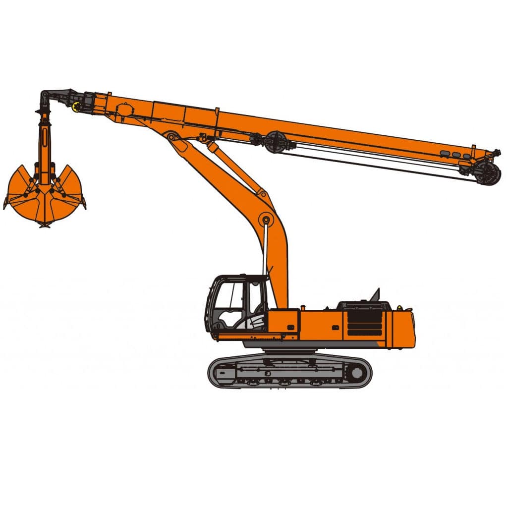 HITACHI ZAXIS330LCテレスコ クラムシェル KOMATSU HITACHI ZAXIS330LC