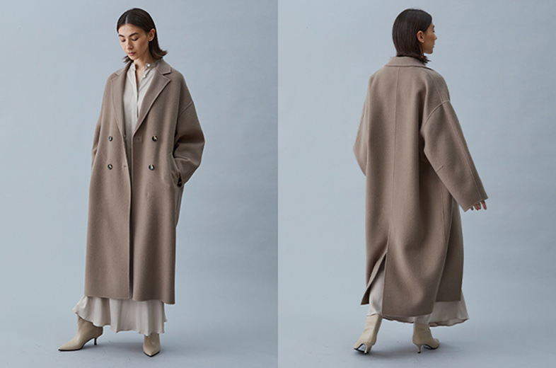 ELLE SHOP】「プルミエ アロンディスモン」の名品コート“ダブル