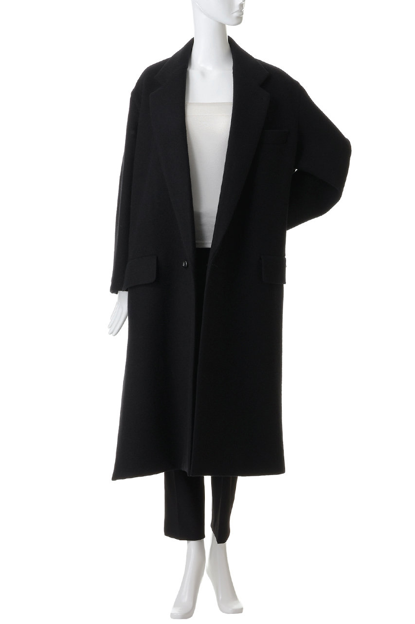 THE RERACS(ザ・リラクス)｜ルーズチェスターコート/ブラック の通販