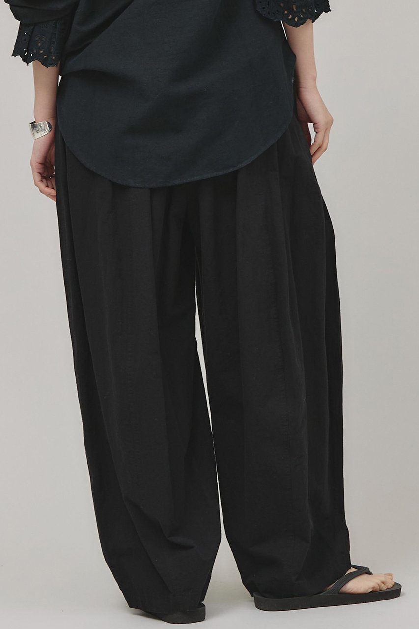 Curensology(カレンソロジー)｜コットンリネンドロストパンツ/ブラック