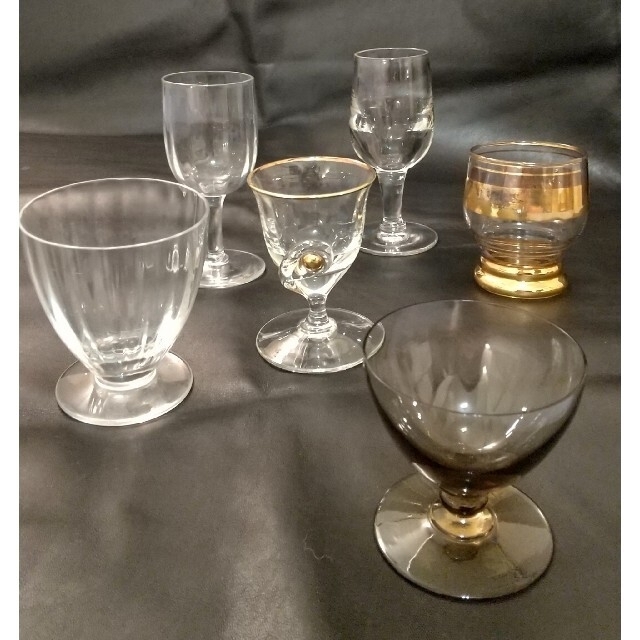 アンティークグラスx5 バカラリキュールグラスx1 バカラリキュール