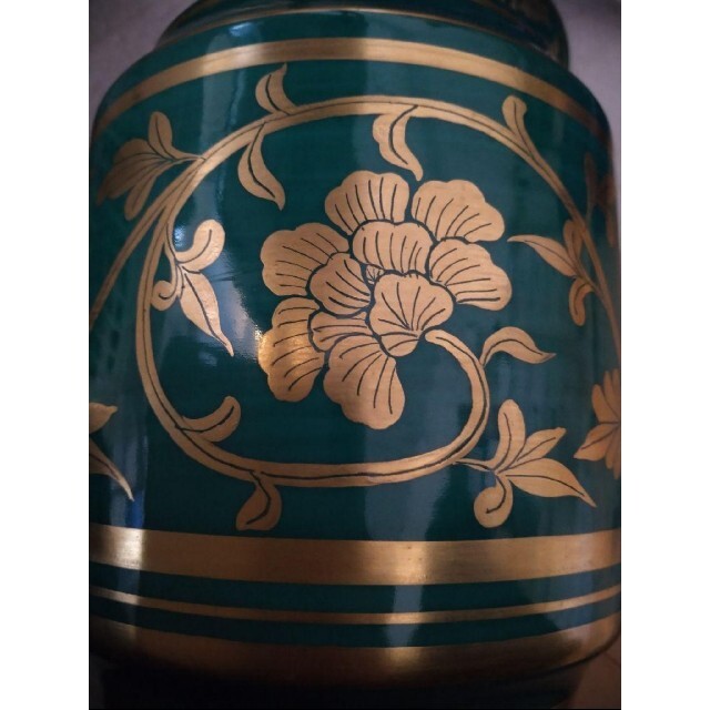 茶道具 青金様手草花文 水指 久寶造 久宝造 久世久宝