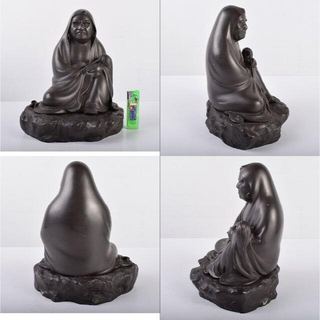 東京銅器金工師正之造古銅鋳銅達磨像置物約3.75㎏YR9467