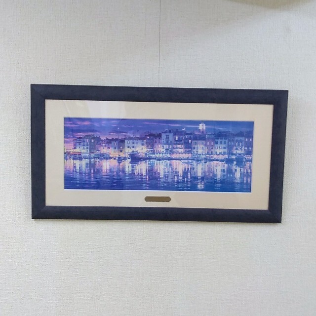 真作】笹倉鉄平サントロペ 36×90cm 額64×118cm 真作】笹倉鉄平