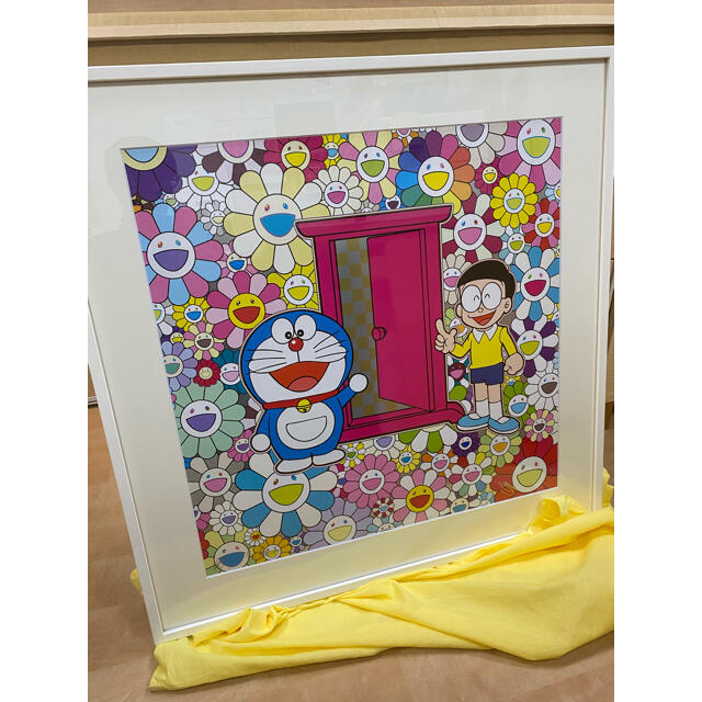 ドラえもん村上隆お花畑の中のどこでもドアポスター