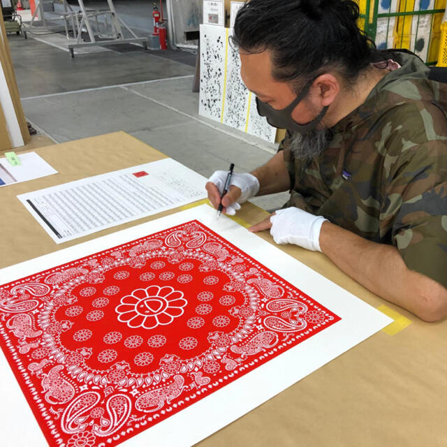 村上隆 版画 フラワーペイズリー 新作 サイン入り 村上隆 版画