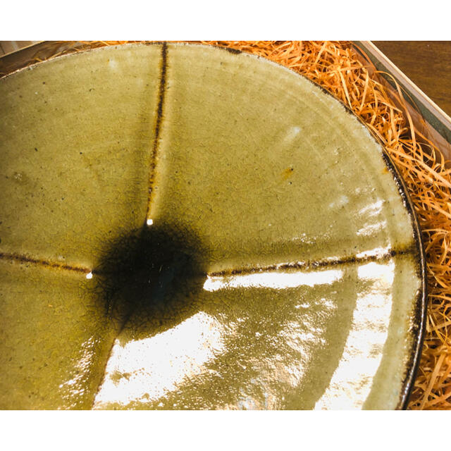 加守田章二 十文字紋飴釉皿