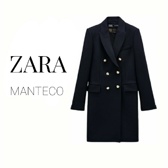 ZARA - 新品 ZARA MANTECO ウールブレンドダブルブレストコートの通販
