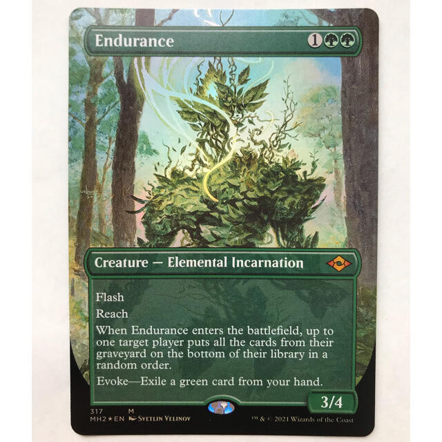 忍耐 拡張foil MTG 忍耐の記念碑（拡張アートFOIL） 霊気走破 英 4枚