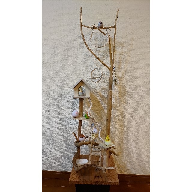 鳥インコ止まり木 流木バードアスレチックタワー型 大サイズバードジム