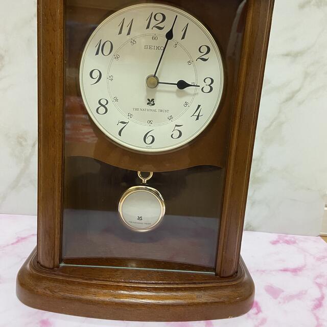 SEIKO 置時計 ブラウン ゴールド 振り子付きSEIKO クオーツ 世界時計