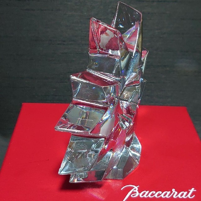 Baccaratバカラ 月と太陽の風景 9面体クリスタル置物箱入り Baccarat