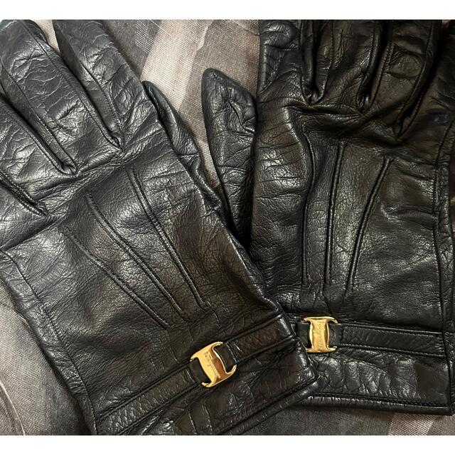 フェラガモ レザー手袋 カシミア 表記サイズ8 フェラガモ 革手袋