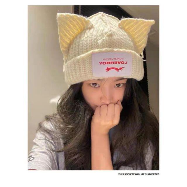 CHARLES JEFFREY LOVERBOY 猫耳 ニットキャップ