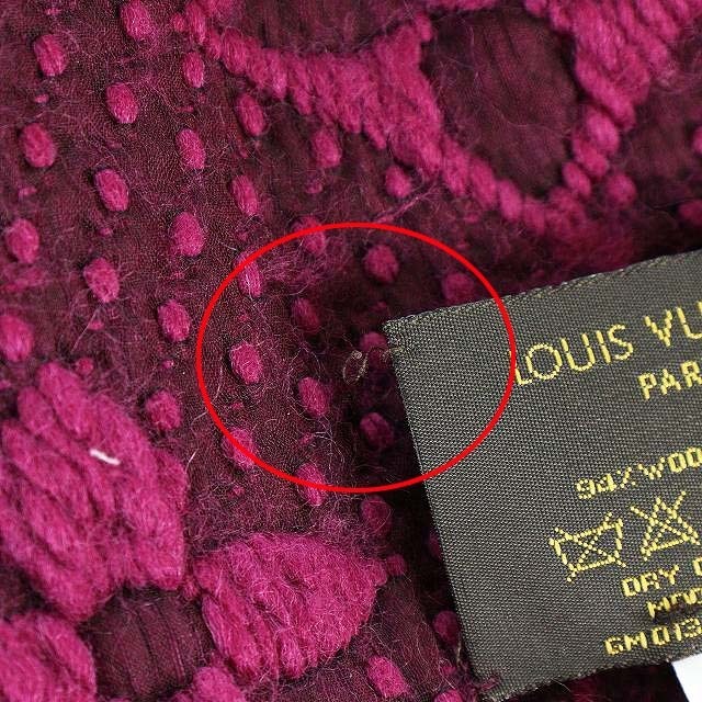 ルイヴィトン エシャルプロゴマニア マフラー レッドパープル 赤紫色