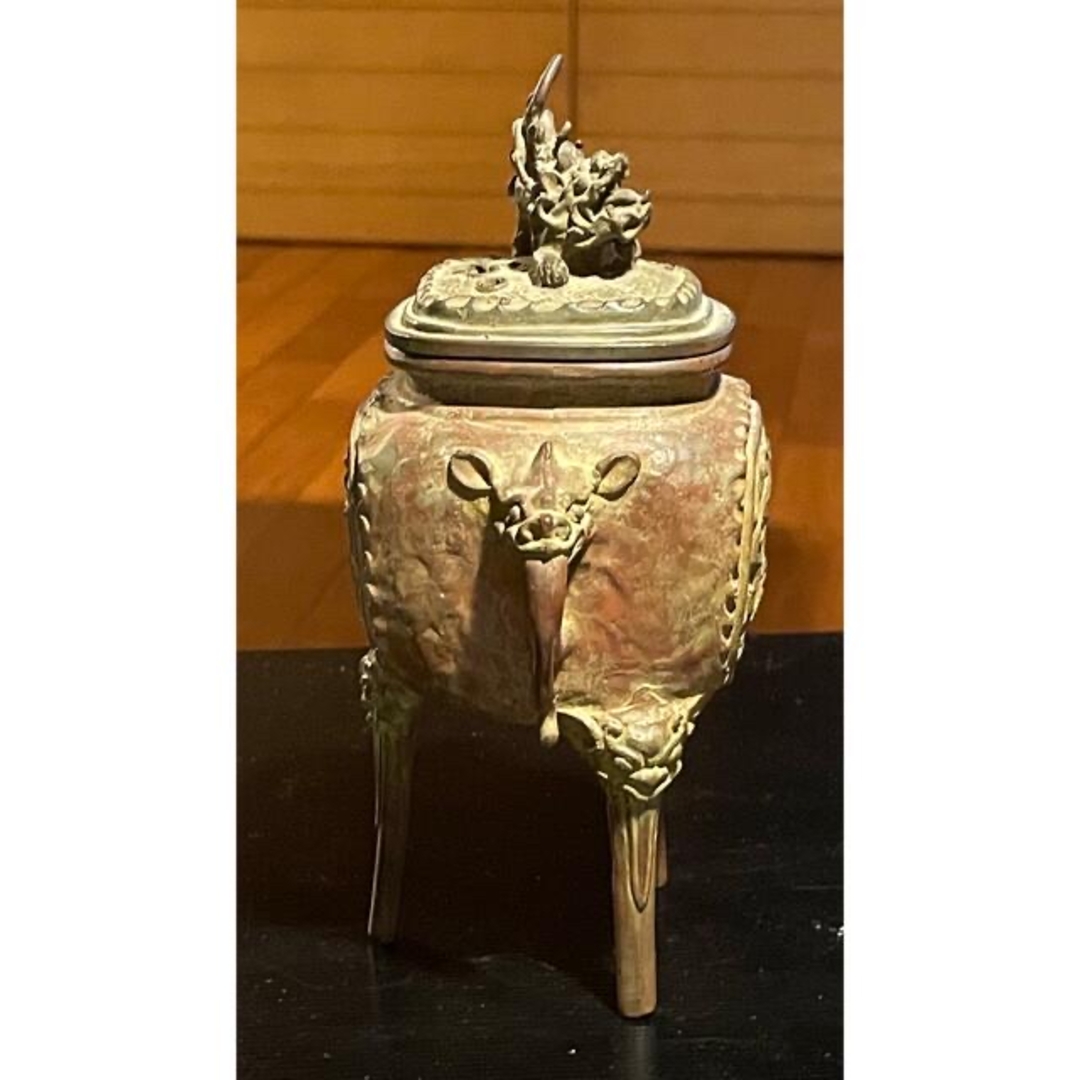 高岡銅器 獅子香炉 二上常太郎（号 元威）