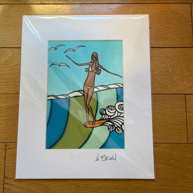 Lサイズ ヘザー ブラウン 『 サーフ ガール 』 406mm × 508mm 【公式通販】