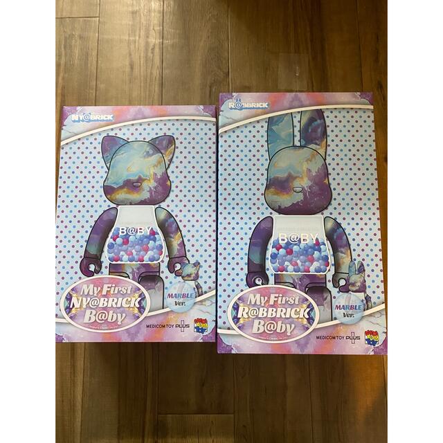 MY FIRST R@BBRICK Marble Ver. B@BY 100％ & 400％ ベアブリック 千秋