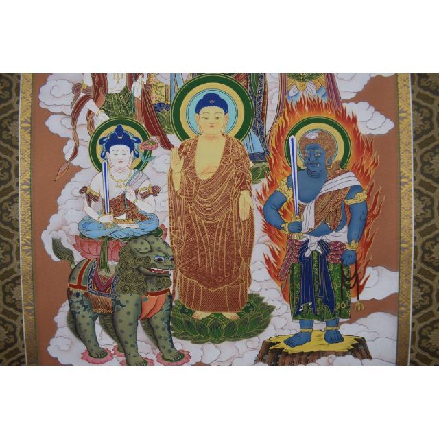 真作】田島翠峰/十三仏図/十三佛図/掛軸☆宝船☆Z-376