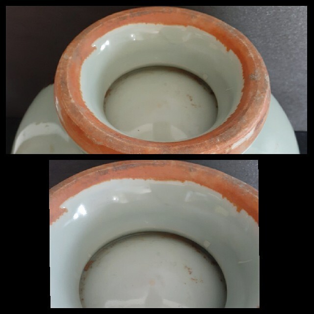 中国古美術中国古陶磁器古玩中華民国期頃【飛び青磁】蓋付水指蓋物酒会壺