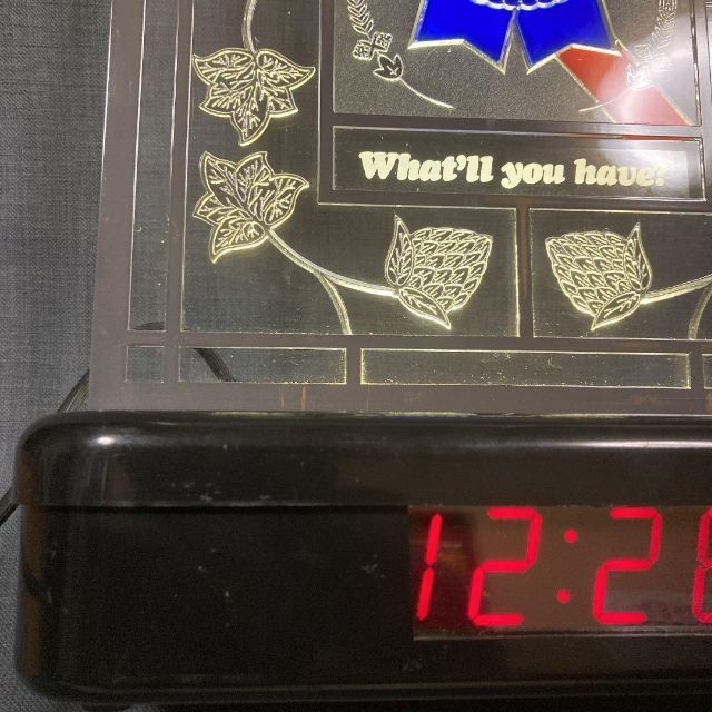 パブストブルーリボン ライト サイン デジタル置き時計 クロック