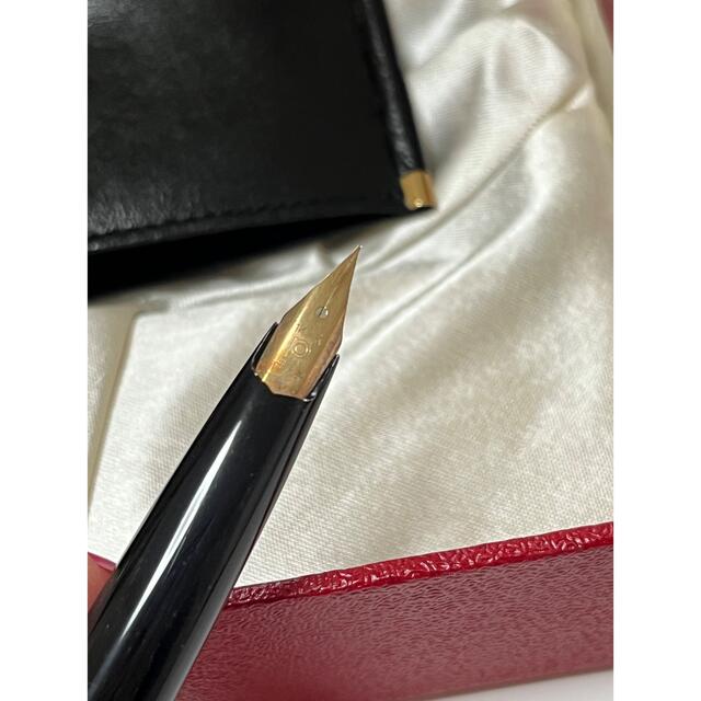 新品 廃盤 希少 プラチナ 格子柄 14K 細字 万年筆 シース 定期入 廃盤