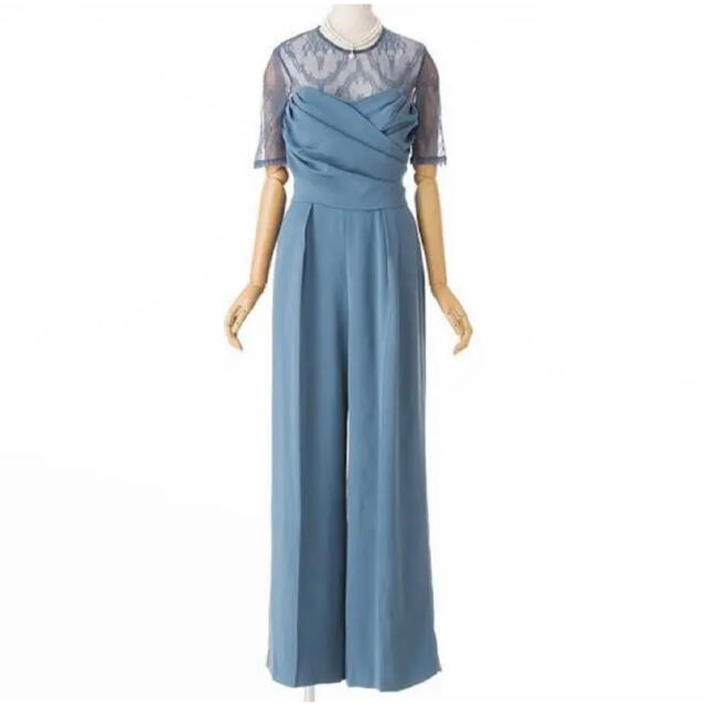 ラグナムーン ペプラム オールインワン 黒 ドレス 結婚式 パーティ