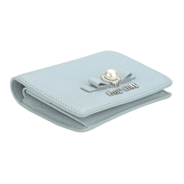 MIU MIU - 新品 ミュウミュウ MIU MIU 2つ折り財布 マドラス パール